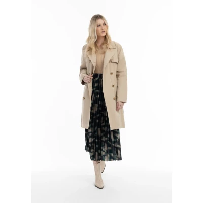 Abbildung von DREIMASTER klassik Damen Klassiker Trenchcoat L / Beige 50% Polyester 40% Baumwolle 10% Nylon