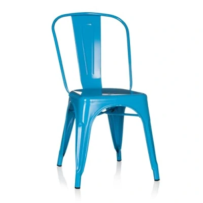 Abbildung von hjh OFFICE 645024 Bistrostuhl VANTAGGIO Comfort Metall Hellblau Stuhl im Industry Design, stapelbar