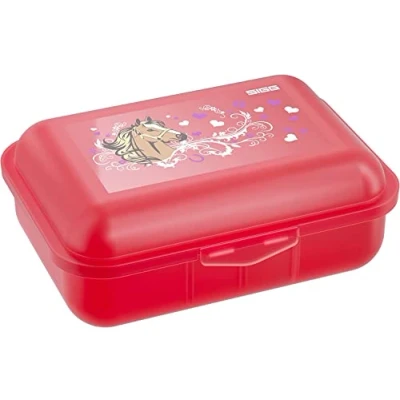 Abbildung von SIGG Kinder Brotdose 1L Viva Lunchbox Horses Federleicht Spülmaschinenfest Mikrowellengeeignet BPA frei Ideal Für Die Schule Rot