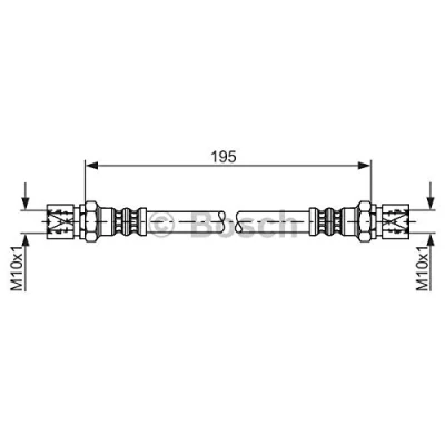 Abbildung von BOSCH 1 987 476 030 Bremsschläuche 199 M10x1 OPEL: Astra F Caravan, Corsa B Schrägheck, A CC, SAAB: 9 5 Kombi