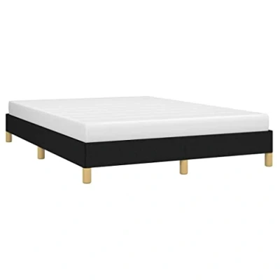 Abbildung von vidaXL Polsterbett Bett Doppelbett Bettgestell Bettrahmen Lattenrost Stoffbett Schlafzimmerbett Schlafzimmermöbel Schwarz 140x200cm Stoff