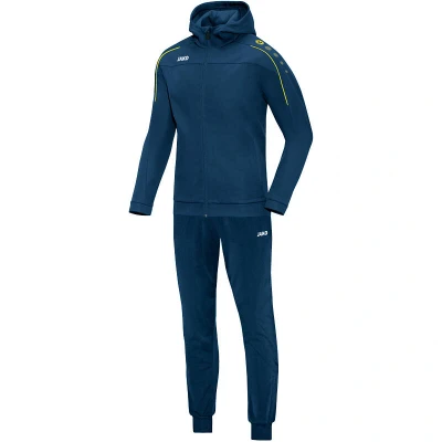 Abbildung von JAKO Trainingsanzug Herren &amp; Damen Polyester Classico mit Kapuze Nightblue/Citro 3XL Jogginganzug 2 teilig für Sport und Alltag, Jogginghose Trainingsjacke