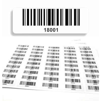 Abbildung von Barcodeetiketten 18001 19000 DGUV Prüfung Barcode Etiketten fortlaufend 5 stellig 1.000 Stck Strichcode Elektrotechnik Code128 selbstklebend 50x17mm (18001 19000)
