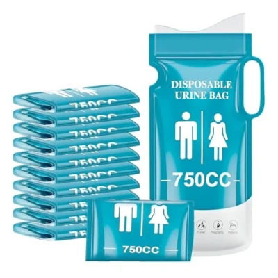 Abbildung von YSWOVUO 12 Stück Urinbeutel für Unterwegs Tasche, 750ml Pinkelbeutel Männer Frauen Kinder, Einweg Unterwegs, Camping, Reisen, Auto Stau, Outdoor
