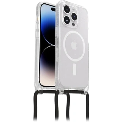 Abbildung von OtterBox React Necklace Hülle mit MagSafe für iPhone 14 Pro, ultraschlanke, schützende Verstellbarer und Abnehmbarer Handykette, Stardust