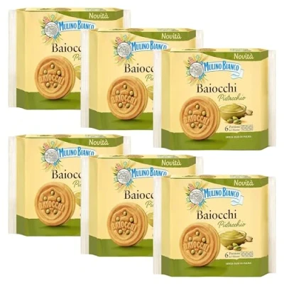 Abbildung von MULINO BIANCO Baiocchi Pistacchio Kekse mit Pistazienfüllung 168g x 6 Pakete