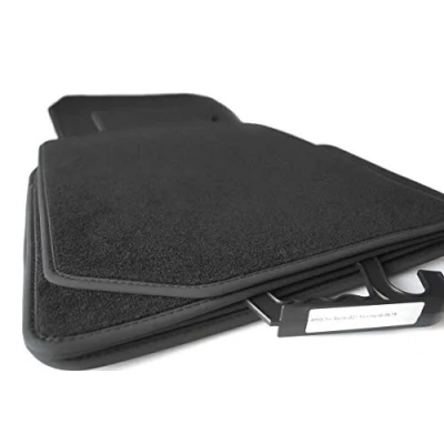 Abbildung von kh Teile Fußmatten 3er G20 G21 Velours Automatten Set, 4 teilig, Schwarz, Klett Befestigung enthalten