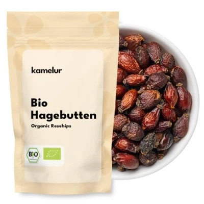 Abbildung von Kamelur 1kg BIO Hagebutten getrocknet &amp; ohne Zusätze, für Hagebuttentee ganze getrocknete in biologisch abbaubarer Verpackung