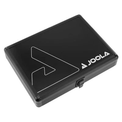 Abbildung von JOOLA Tischtennishülle Schlägerkoffer BAT CASE Alukoffer passend für 1 Tischtennisschläger und 3 Tischtennisbälle, schwarz, 29x22x5.5 cm