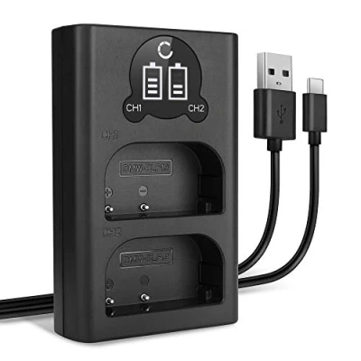 Abbildung von CELLONIC® DMW BLF19 BLF19E BLF19PP Dual Schnellladegerät kompatibel mit Panasonic GH5 GH5s GH4 GH3 Lumix DMC DC G9 BTC10 + USB Kabel Akkuladegerät Ladekabel Ladegerät