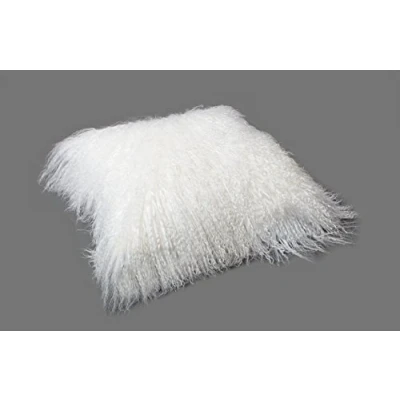 Abbildung von Reissner Lammfelle Tibet Lammfell Kissenbezug langflorig 40x40cm JAY02 Farbe weiß