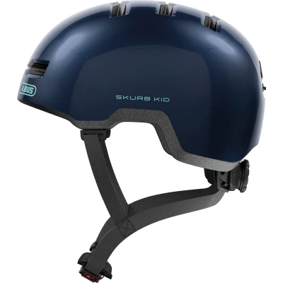Abbildung von ABUS Kinderhelm Skurb Kid robuster Fahrradhelm im Skater Look mit Platz für einen Zopf und vielfältigen Designs Mädchen Jungen Blau, Größe M