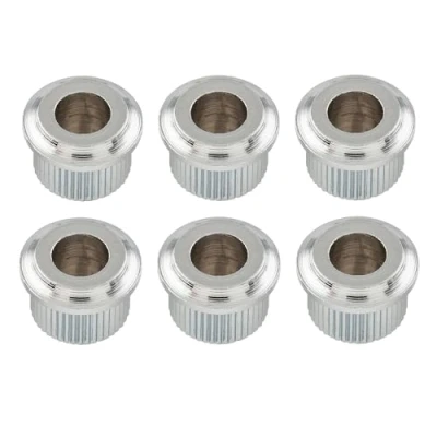 Abbildung von Musiclily Pro Metall Vintage/Modern 6mm bis 10mm Gitarre Adapter Einpresshülsen für Mechaniken, Chrom(6 Stück)