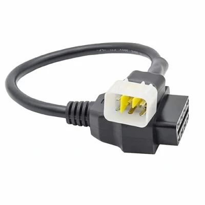 Abbildung von J48CS Bolwins 6 Pin zu OBD2 16 Adapter Diagnosekabel für Motorräder Fehlererkennung KSR, Brixton, Benelli, Kawasaki &amp; Delphi ECU