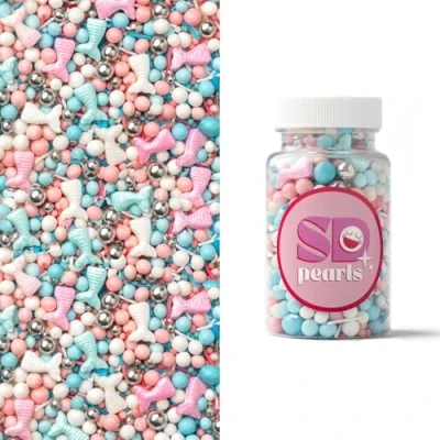 Abbildung von SD Pearls Zuckerstreusel,Bunter Streuselmix,Streudekor für Torten,Cupcakes,Zuckerwatte,Cake Pops und Desserts Zuckerstreusel Babypartys,Kindergeburtstagsfeiern (Mix „Meerjungfrauen Träume“, 100g)