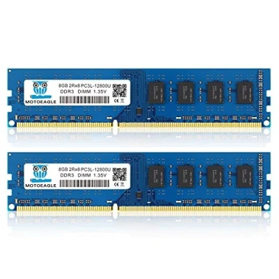 Abbildung von DDR3L 1600 UDIMM 16GB Kit (2x8GB) PC3L 12800 8GB Unbuffered Non ECC 1.35V CL11 2Rx8 DDR3 1600MHz Dual Rank 240 Pin Desktop Arbeitsspeicher