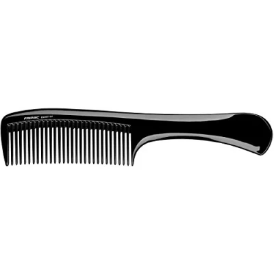 Abbildung von Fripac Ebonit Griff Kamm 501 aus Naturkautschuk (antistatisch), zum Entwirren und Stylen von mittellangen langem Haar, Länge 23 cm, feine Zahnung