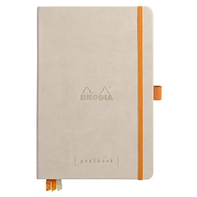 Abbildung von Rhodia 118775C GoalBook (DIN A5, 14,8 x 21 cm, 120 Blatt, dot Lineatur, 90 g, elegant und praktisch) 1 Stück, Beige