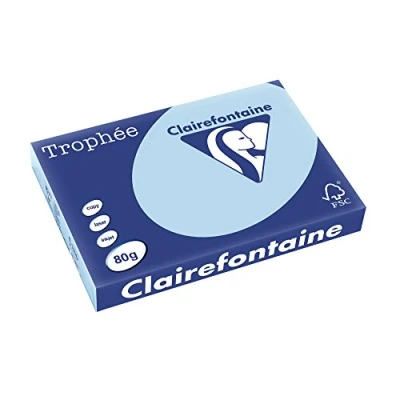 Abbildung von 5 x Clairefontaine Kopierpapier Trophee A3 80g/qm VE=500 Blatt eisblau