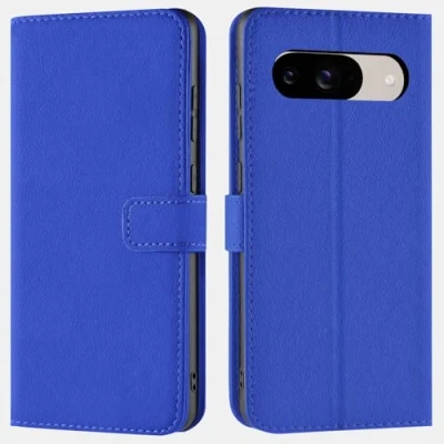 Abbildung von Verco Handyhülle für Google Pixel 9 Hülle, Bookcase Tasche Flipcover Case [Kartenfächer/Aufstellfunktion], Blau