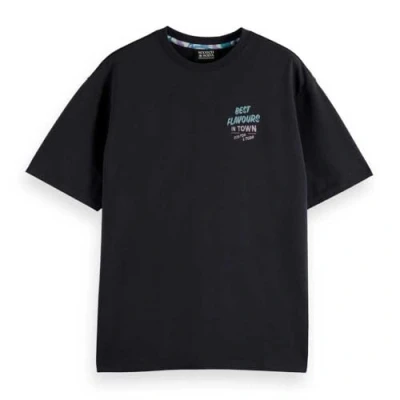 Abbildung von Scotch &amp; Soda Front AND BACK Artwork Tshirt print, Herren, Größe: Medium, Washed black
