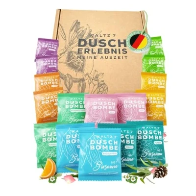 Abbildung von WALTZ 7 Duschbomben Set, 48 Stück Vorteilspack, Düfte, Premium Wellness Geschenk für Frauen, Männer, Geburtstagsgeschenk Freundin, Mama, Papa, Geschenkbox, Partner Idee