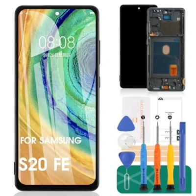 Abbildung von TFT Ersatz LCD Display für Samsung Galaxy S20 FE 5G SM G781B Touch Digitizer Reparatur Set mit Rahmen (ohne Fingerabdruck Funktion)