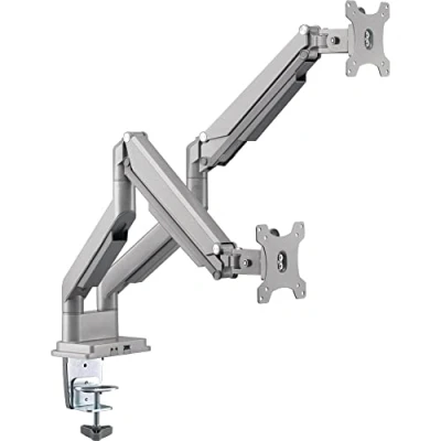 Abbildung von InLine® Tischhalterung mit Lifter und USB/Audio, beweglich, für Zwei Monitore bis 81cm (32&quot;), max. 9kg