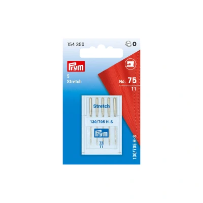 Abbildung von Prym Stretch Sewing Machine Needles, Size 11, 5 PC 154350 Nähmaschinennadeln Strecht, 130/705, No. 75, Stahl, silberfarbig