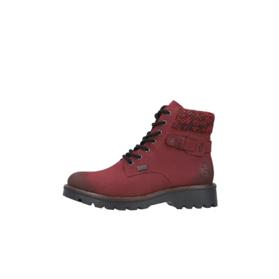 Abbildung von Rieker Schnürstiefelette, Damen, Größe: 37, Rot Schuhe