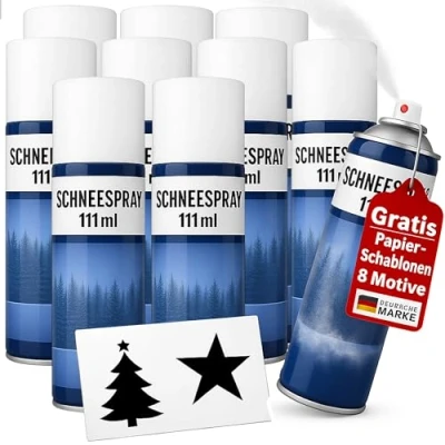 Abbildung von My goodbuy24 12 x Kunstschnee Spraydose 150ml mit Dekoschnee Schneespray zum Dekorieren zu Weihnachten Fensterspray Spühschnee Künstlicher Schnee für die Fenster