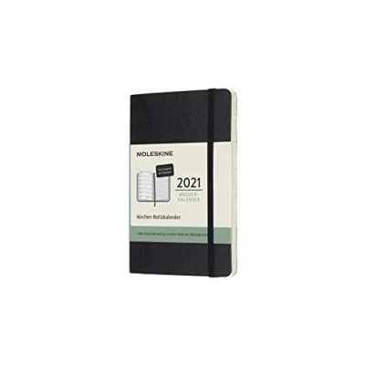 Abbildung von Moleskine Wochenkalender 2021, 12 Monate Wochenplaner horizontal in Deutsch, weicher Einband , Format Pocket 9 x 14 cm, Farbe schwarz, 144 Seiten
