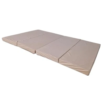 Abbildung von Natalia Spzoo breite Faltmatratze 180 x 120 8 cm Klappmatratze mit Schaumstoffkern &amp; abnehmbarem Bezug klappbare Schlafmatte (1009 Beige)