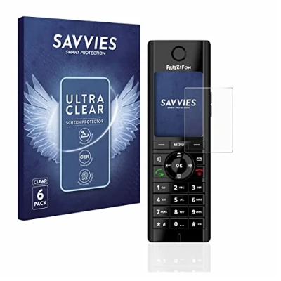 Abbildung von Savvies 6 Stück Schutzfolie für AVM Fritz!Fon C5 Displayschutz Folie Ultra Transparent
