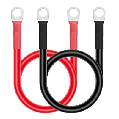 Abbildung von GUNGY Batteriekabel 14mm² 50cm Batterie Kabel 12V Auto Starthilfekabel 6AWG Kupferkabel mit M10 Ringklemmen für LKW Motorrad Solar Marine Rot und Schwarz 2 Stück