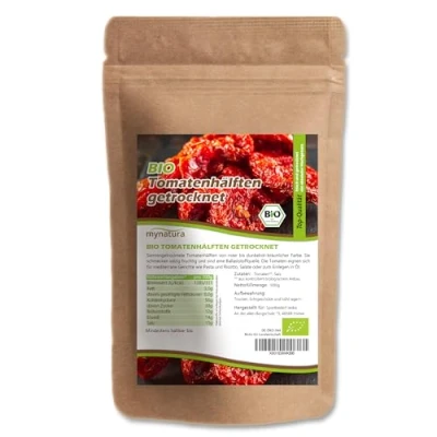 Abbildung von Mynatura Bio Tomatenhälften getrocknet I Tomaten halbiert Sonnengetrocknet Pflanzlich Naturprodukt Salat Beutel (2000g)