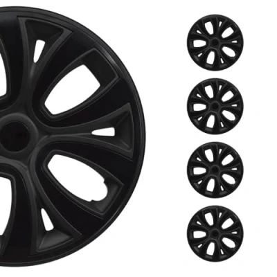 Abbildung von OMAC 4X Radkappen Radzierblenden Radblenden 16&quot; Zoll Stahlfelgen Matt Schwarz
