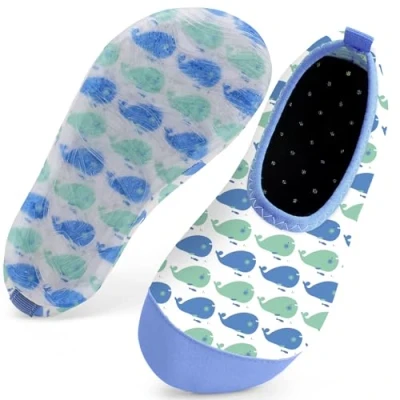 Abbildung von Kinder Badeschuhe Schwimmschuhe Wasserschuhe Mädchen Baby Strandschuhe Aquaschuhe Schnell Trocknend für Beach Pool(Walfisch Blau28/29)