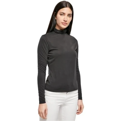 Abbildung von Urban Classics Turtleneck Longsleeve Langarmshirt, Damen, Größe: 4XL, Black