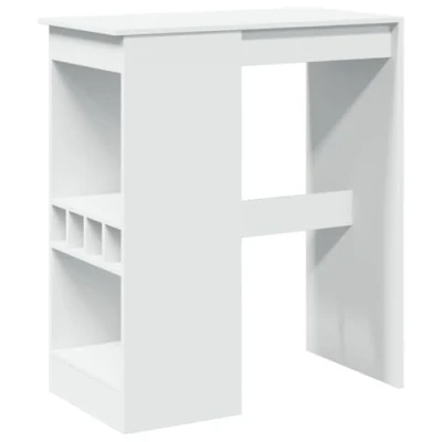 Abbildung von vidaXL Esstisch Bartisch mit Regal Weiß 90x47,5x103,5 cm Holzwerkstoff (1 St)