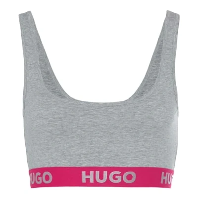 Abbildung von HUGO Bralette Sporty Logo (1 tlg) mit umlaufendem Markenschriftzug am Unterbrustband