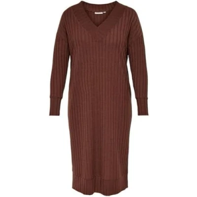 Abbildung von ONLY CARMAKOMA Women&#039;s CARESSIE L/S Dress JRS Kleid, Cherry Mahogany, L 50/52