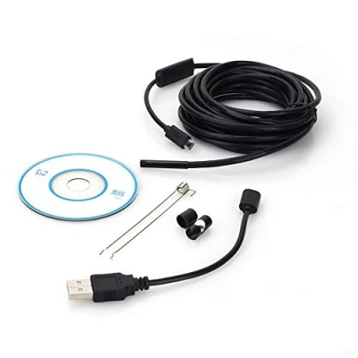 Abbildung von 6 LED USB Endoskop, IP67 Wasserdicht Inspektionskamera Objektiv Borescope, 7 mm Fokus 300.000 Pixel Micro HD Kamera Snapshot für Android Handys und PC