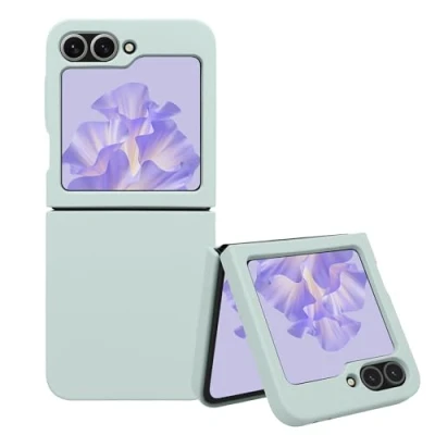 Abbildung von kwmobile Flip Soft Case kompatibel mit Samsung Galaxy Z Flip6 Hülle Silikon Cover für Foldable Handy Handyhülle in Cool Mint