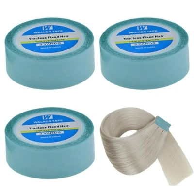 Abbildung von 3 Rollen Tape Extensions Kleber,Tapes Klebestreifen Extensions,Doppelseitiges Tape,Tape Kleber Extensions,Wasser und Schweißfest,für Haarverlängerungen(2cm*3m)