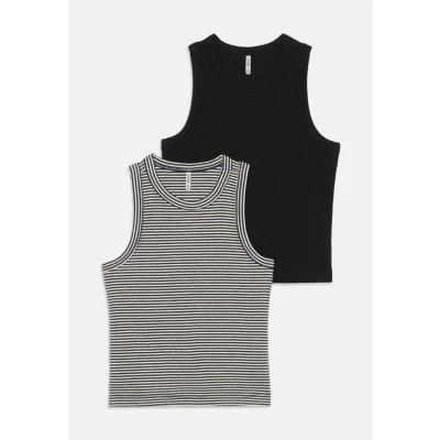 Abbildung von ONLY Girls Kogjill LIFE TANK 2 PACK Top für Kinder, Größe: 158/164, Black/navy blazer/peoyte