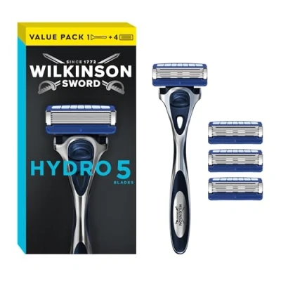 Abbildung von WILKINSON_SET Sword Men Hydro5 Skin Protection Regulärer Rasierer mit austauschbaren Klingen 1 Stück + 3 Nachfüllpackungen