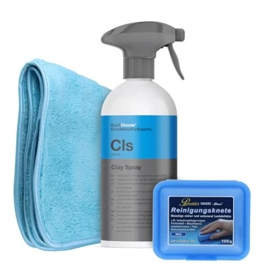 Abbildung von detailmate Reinigungsknete Set Koch Chemie Clay Spray Petzoldt&#039;s mit Tuch Reinigungsmasse (Reinigungs 100g Knete Spray)