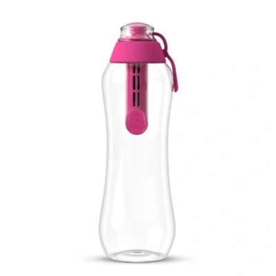 Abbildung von DAFI Trinkflasche mit Filter 0,5 L, Flamingo Wasserflasche Wasserfilter, BPA Frei, Sportflasche gefiltertes Wasser für Reisen Filterflasche Outdoor + Aktivkohle Strohhalm