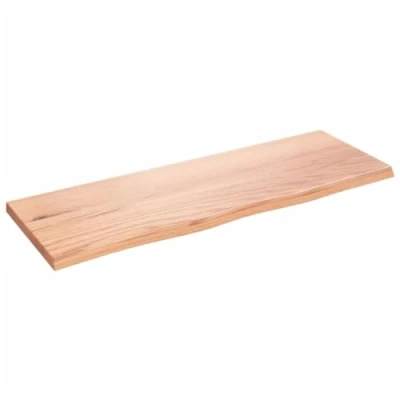 Abbildung von vidaXL Wandregal, Holzregal Regal Handgefertigt mit Baumkante, Wandboard Regalbrett Deko, Bücherregal Hängeregal, Hellbraun 80x30x2cm Massivholz Eiche Behandelt